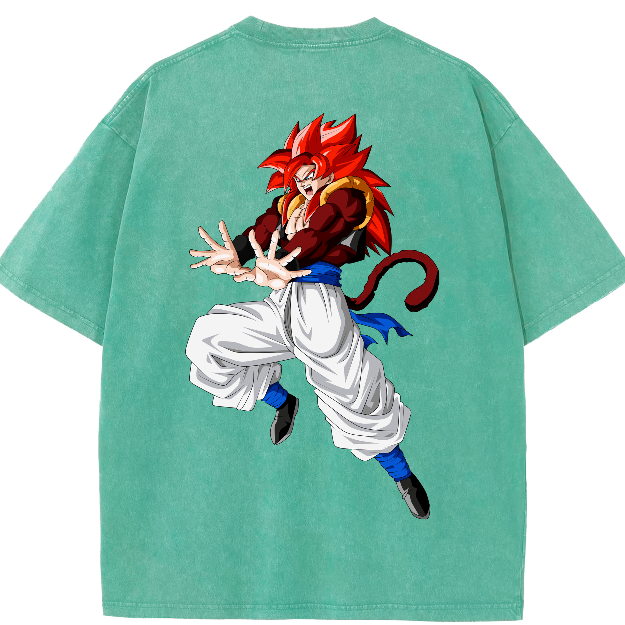 （画像用） ドラゴンボール 孫悟空（そん ごくう）Son Goku カカロット DRAGON BALL Kakarotto 綿100% ヴィンテージ風 半袖Tシャツ（背面プリント）